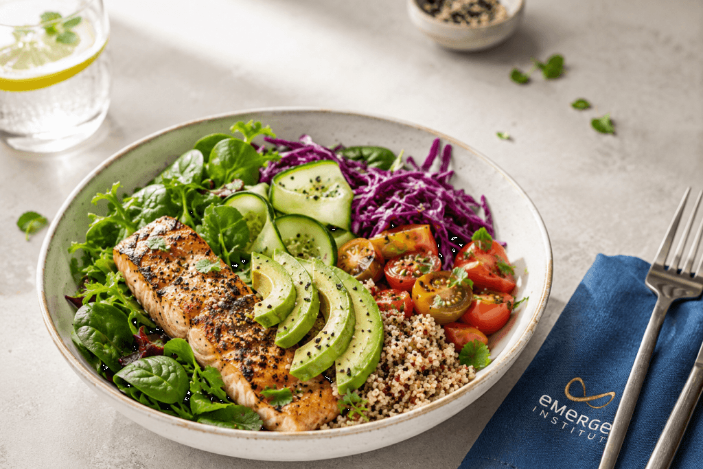 Unterstützende Produkte und Lebensmittel - emerge Institut Bad Homburg - Salatbowl